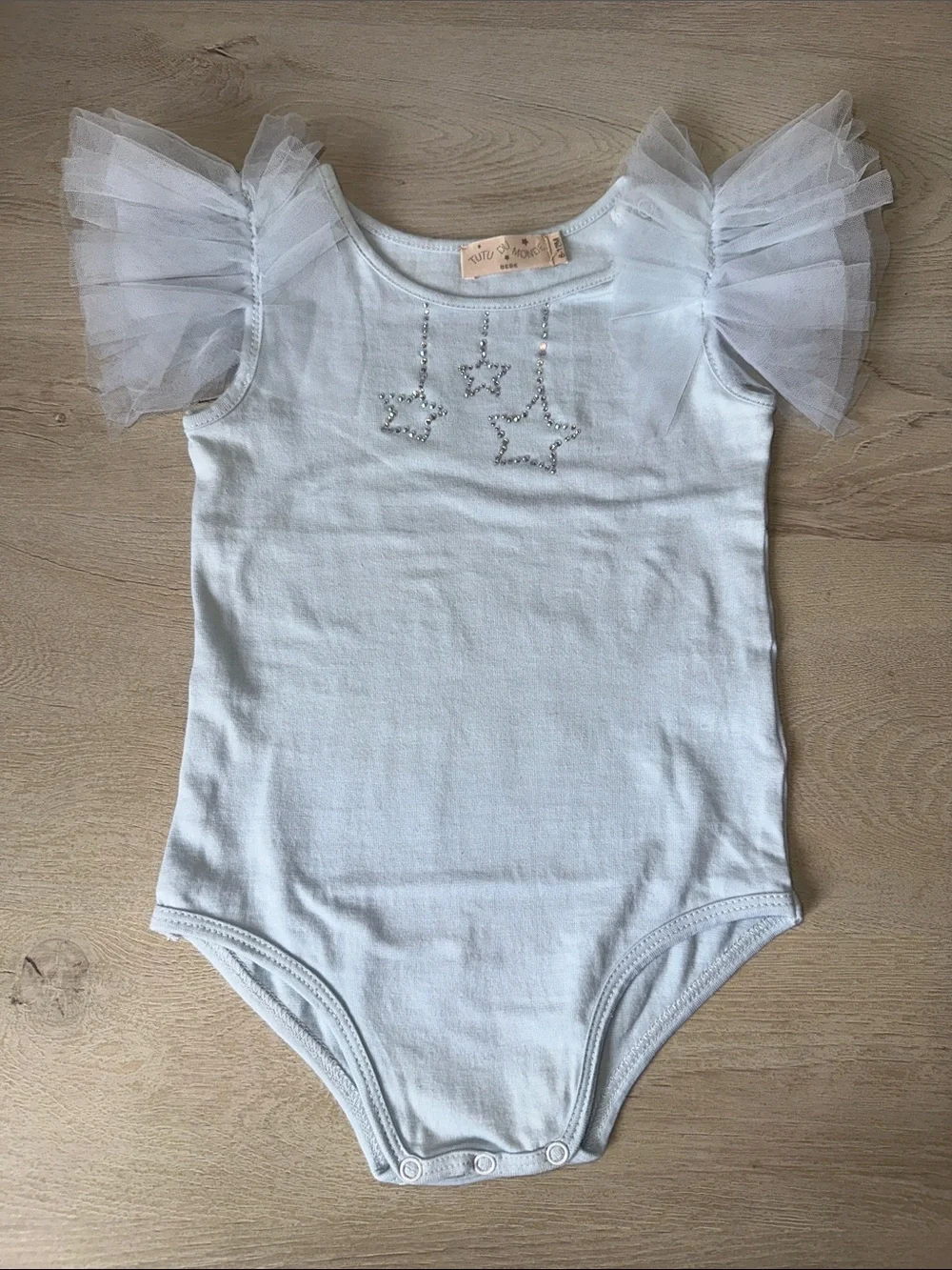 Tutu Du Monde Blue Tulle Sleeve Star Bodysuit